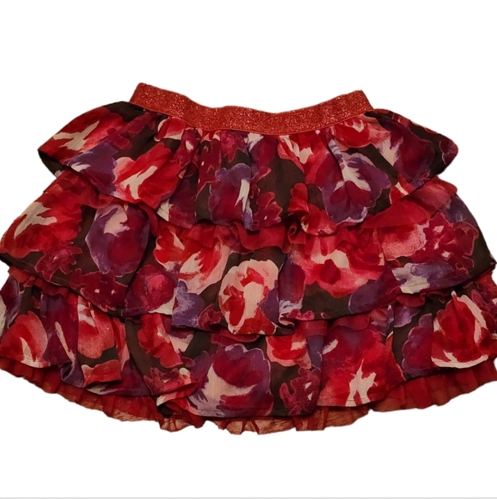 🌸 Pink Floral Skirt · Size XL (Girls)
